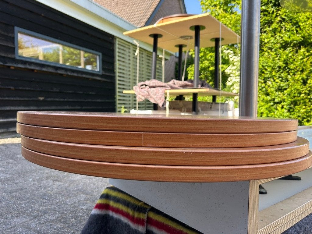 Tafelpoten met zware voet, incl.ronde bladen., Ophalen, Gebruikt, Minder dan 75 cm, Overige typen