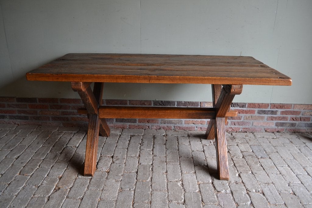 Prachtige antieke eiken houten schrijftafel, eettafel., Verzenden