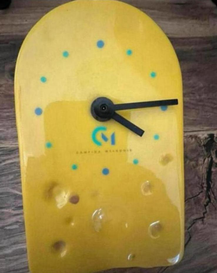 Vintage melkunie kaas klok, Ophalen of Verzenden, Zo goed als nieuw, Analoog, Wekker of Tafelklok