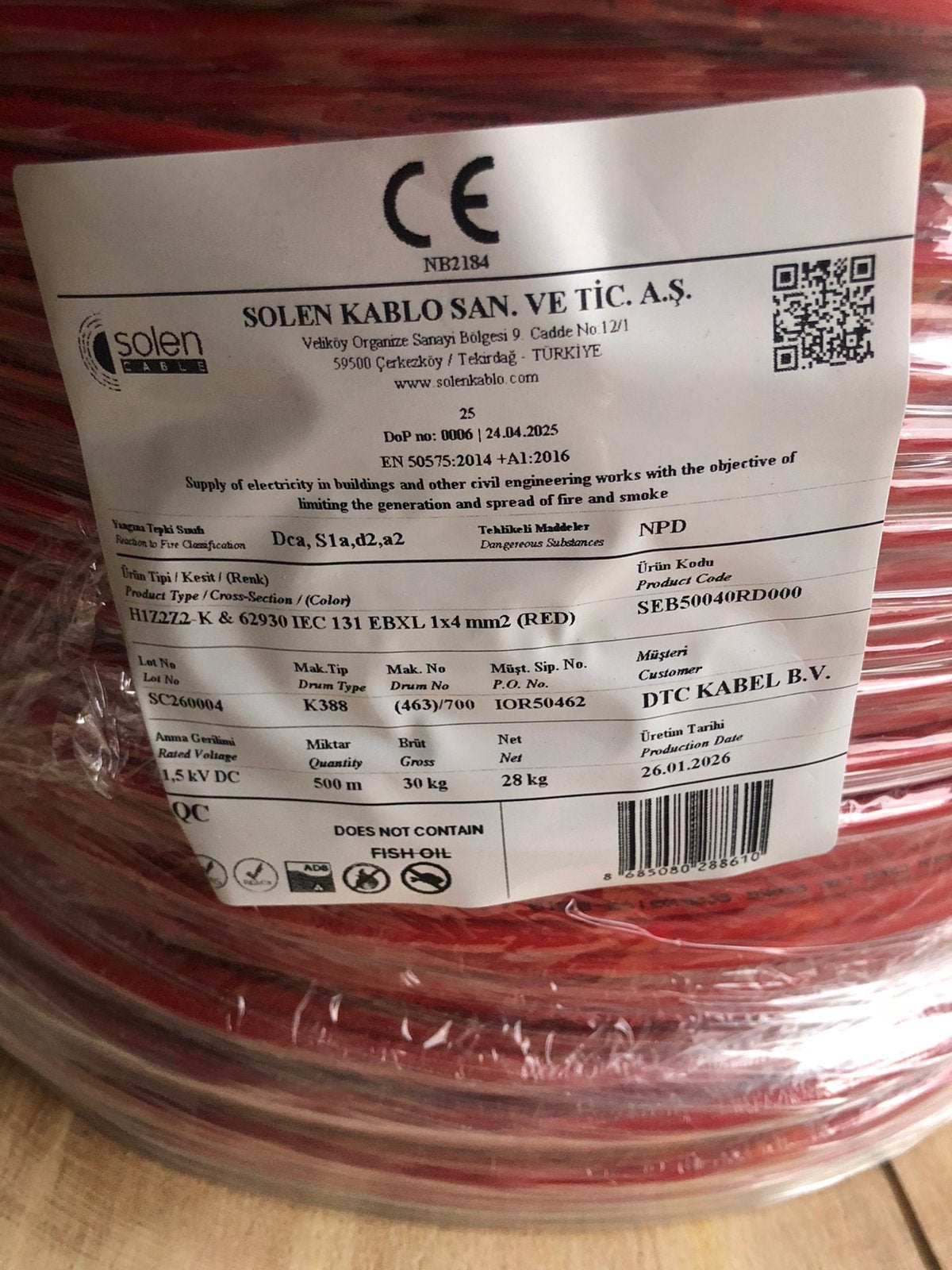 Solar Kabel 4 mm 500 per Roll zwart rood, Ophalen of Verzenden, Nieuw, Kabel of Snoer