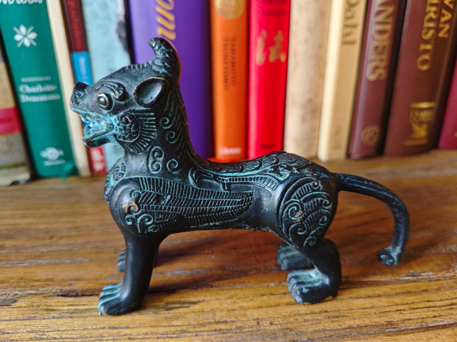 Bronzen Foo Dog / Chinese Hond Draak Beeldje, Minder dan 20 cm, Ophalen of Verzenden, Beeld, Abstract