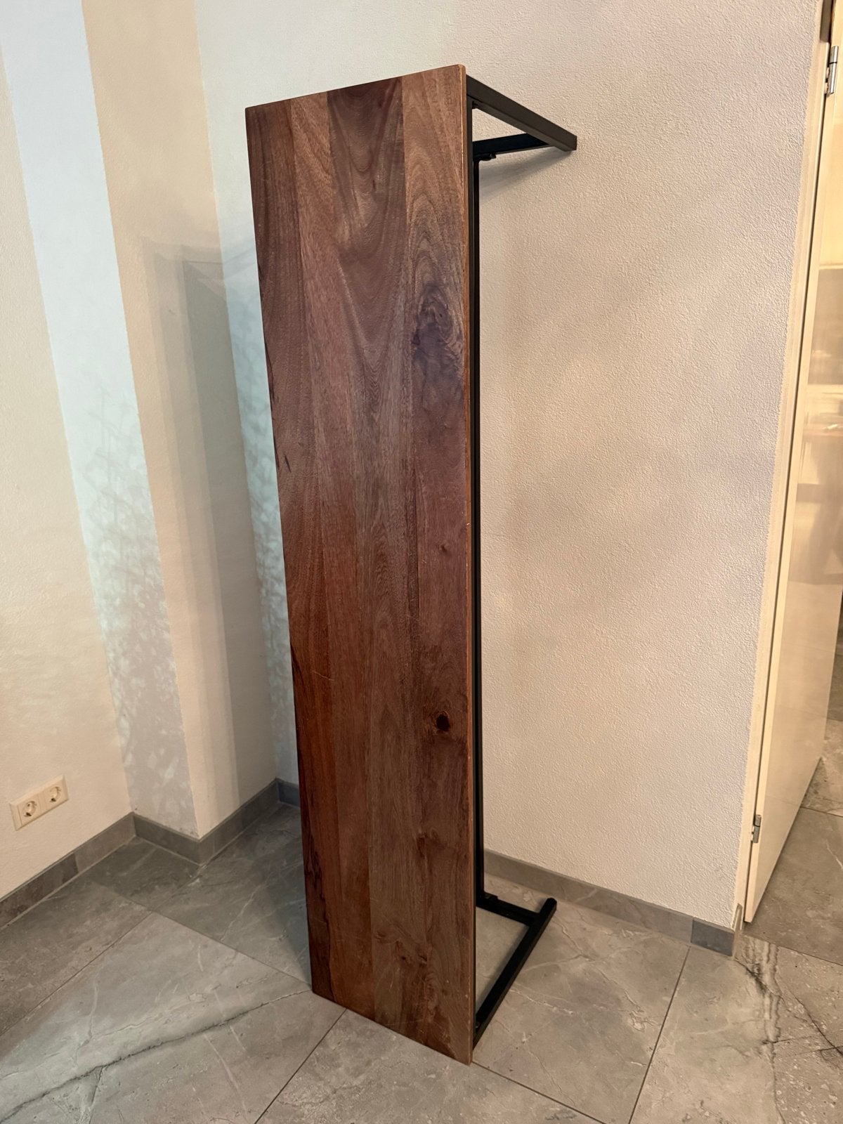 stevige zitbank van hout en metaal, Met plank(en), 200 cm of meer, Ophalen of Verzenden, Zo goed als nieuw