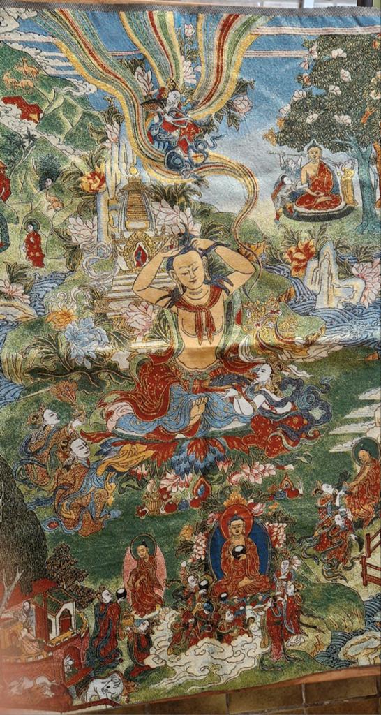 Boeddhistische Thangka met gedetailleerde afbeeldingen, Ophalen of Verzenden
