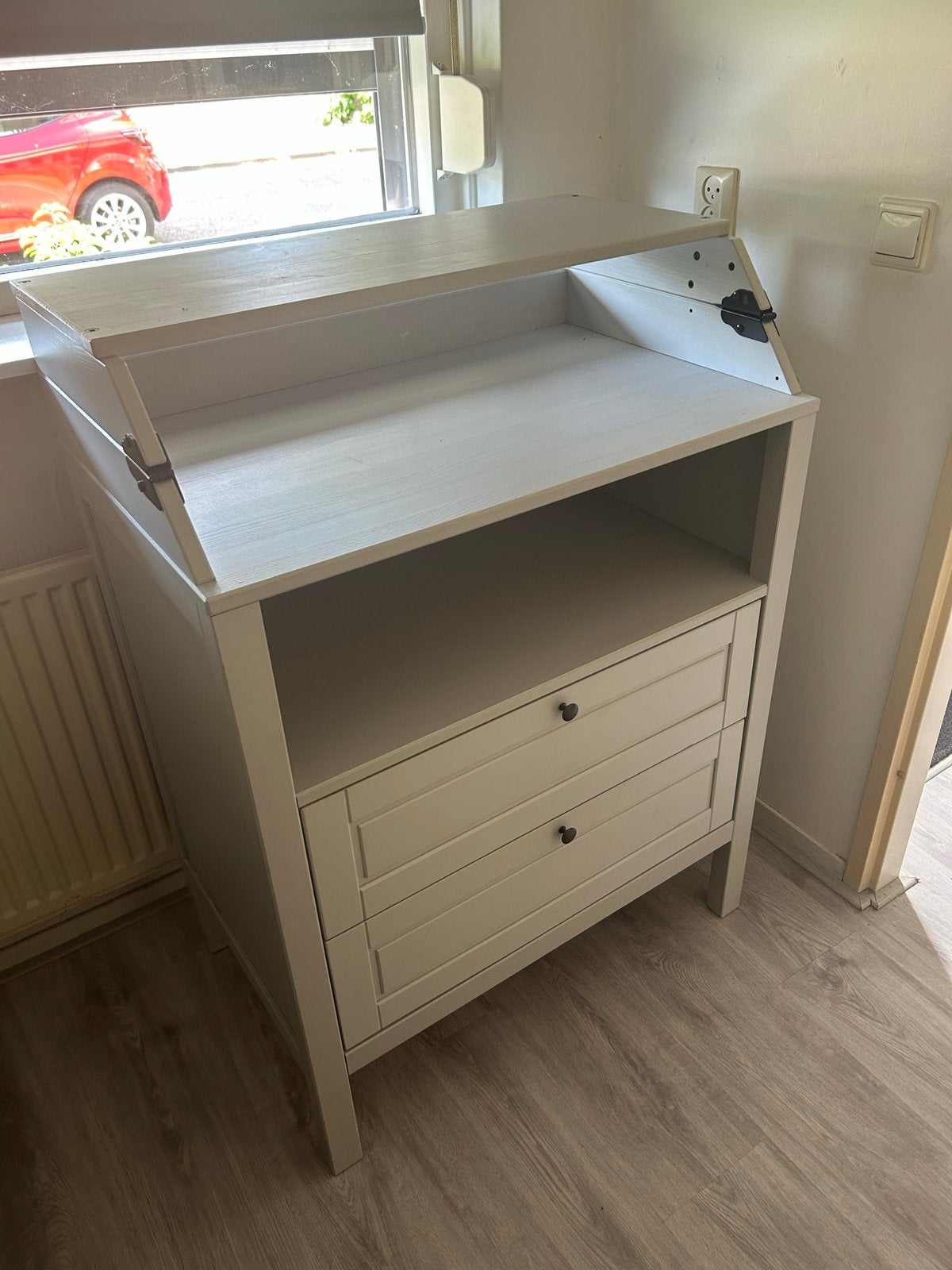 IKEA Sundvik Commode/Verschoontafel en babybedje licht grijs, Ophalen, Gebruikt, 70 cm of meer, 75 tot 100 cm