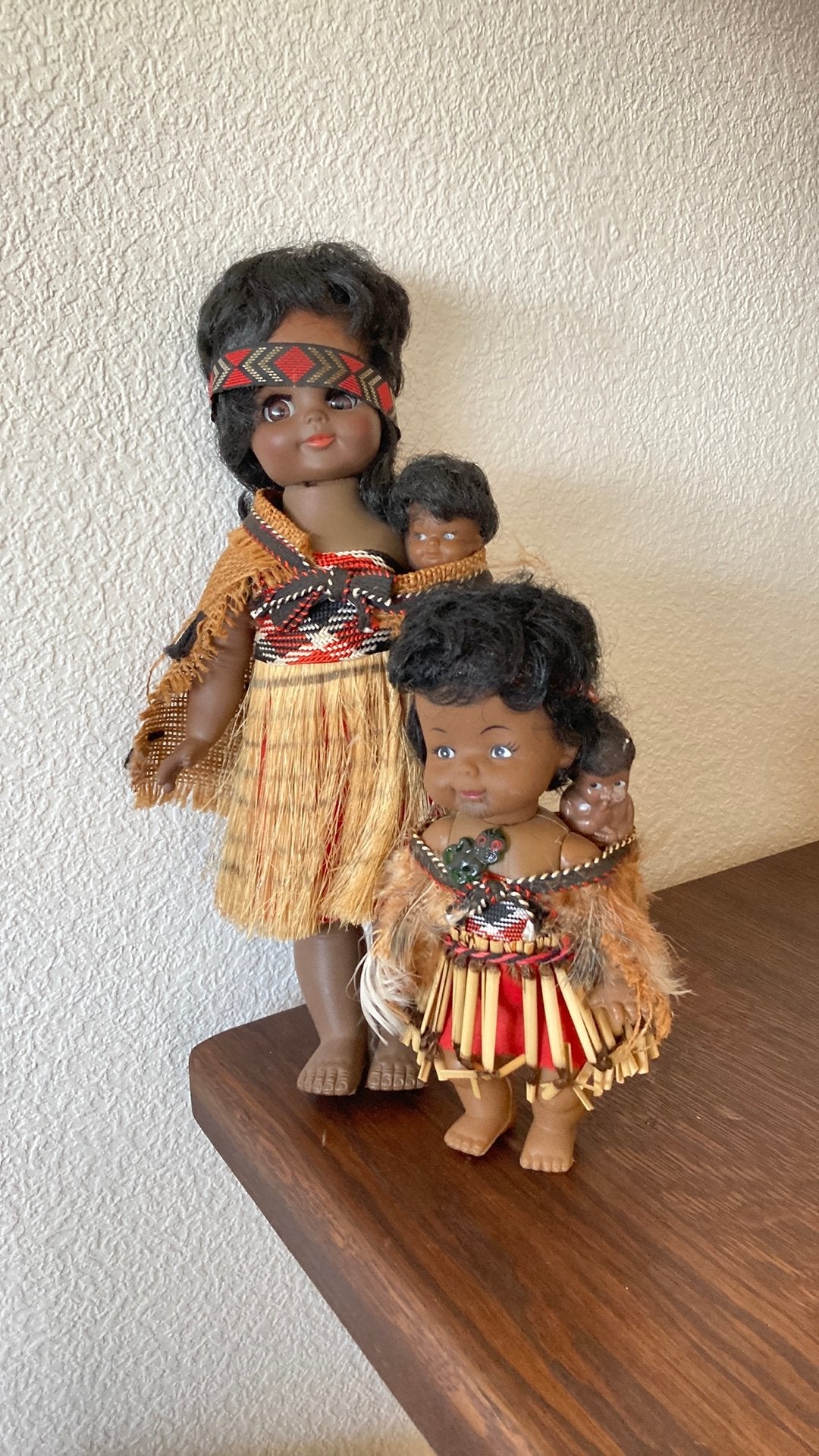Vintage Maori poppen moeders met kind, Nieuw Zeeland, Antiek en Kunst, Ophalen of Verzenden