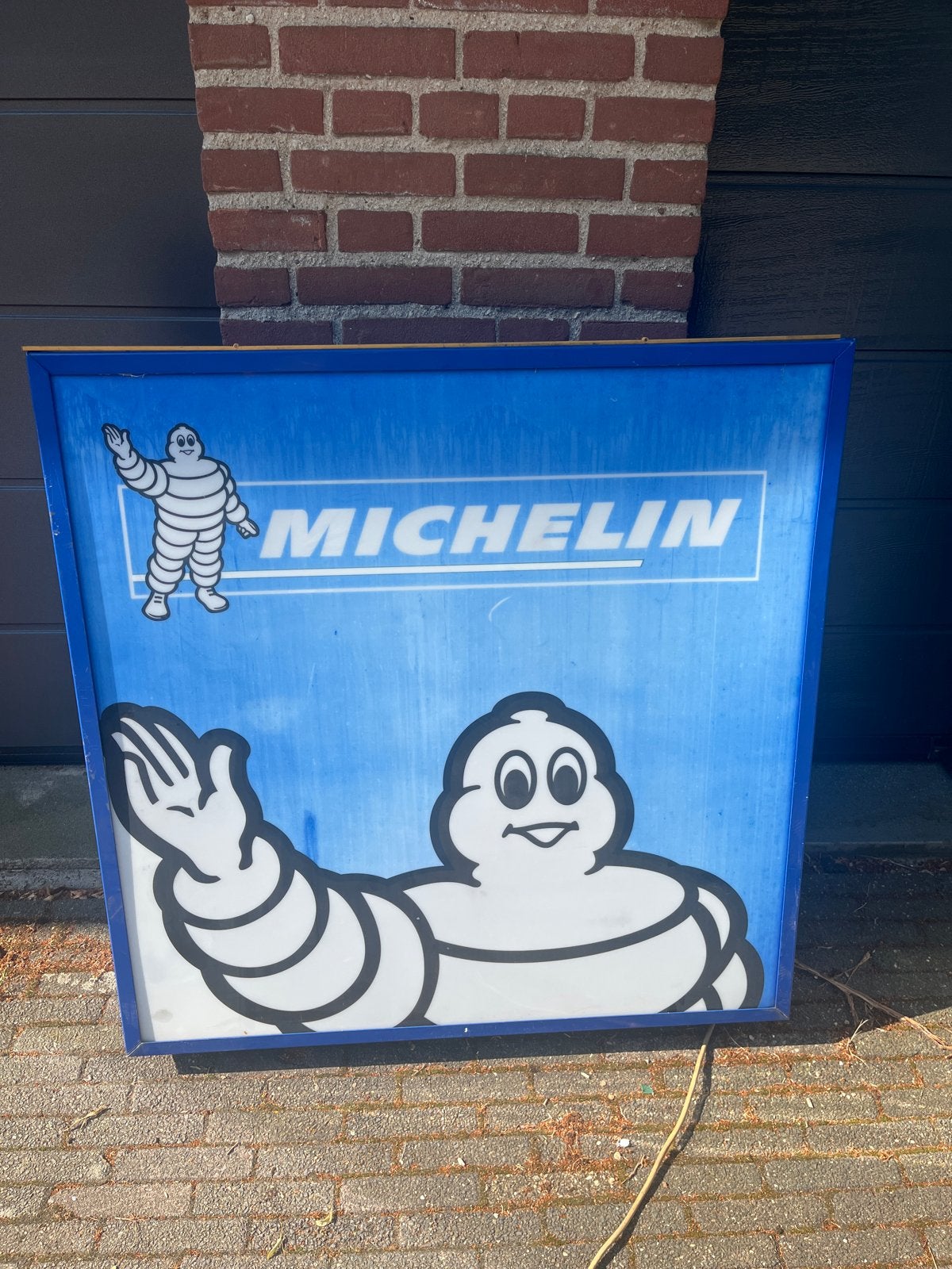Vintage Michelin Reclamebord - Lichtbak, Ophalen, Gebruikt, Lichtbak of (neon) lamp