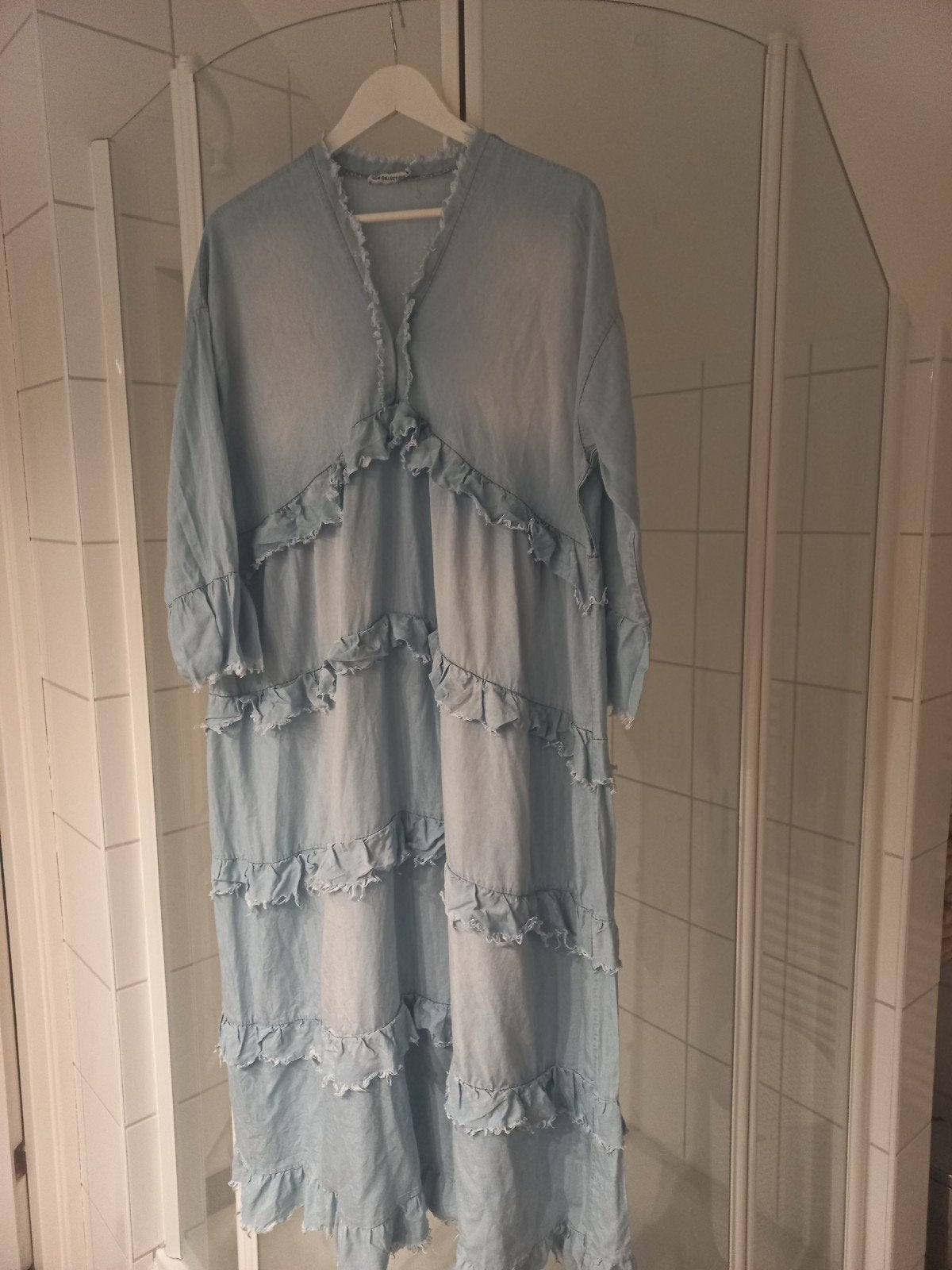 Boho jurk jeans, Ophalen of Verzenden, Zo goed als nieuw, Blauw, Onder de knie