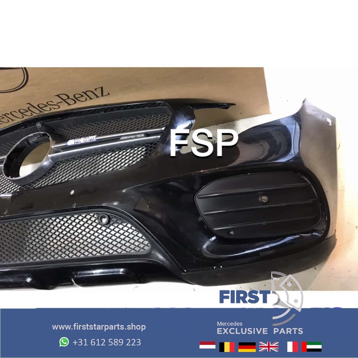 W156 X156 GLA AMG VOORBUMPER + GLA45 GRIL COMPLEET ZWART ORI, -, Voor, -, Bumper