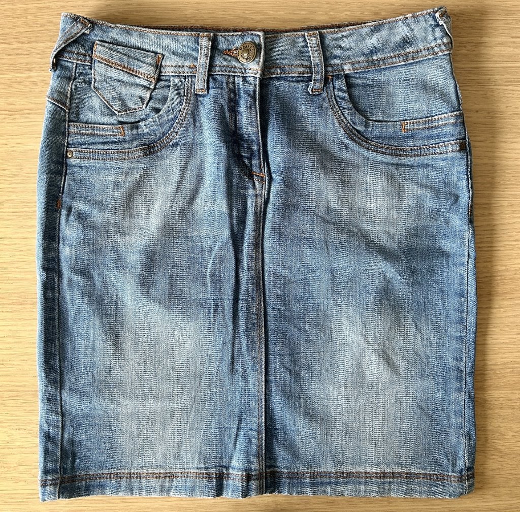 Denim rokje / spijkerrokje lichtblauw van C&A, maat XS / 34, Kleding | Dames, Blauw, Ophalen of Verzenden, Zo goed als nieuw, Maat 34 (XS) of kleiner