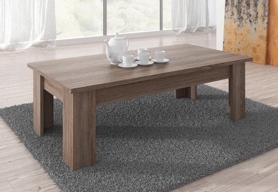 Salontafel Plus Bijzettafel in truffel eikenkleur NIEUW, Ophalen, 100 tot 150 cm, Eikenhout, Nieuw