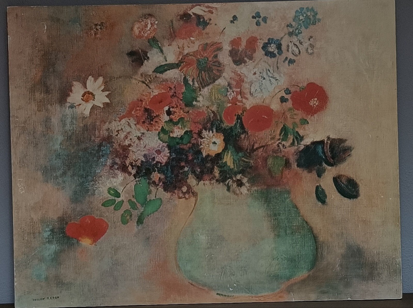 Odilon Redon - Bloemen in Vaas (Reproductie), Antiek en Kunst, Ophalen of Verzenden, Bloemen