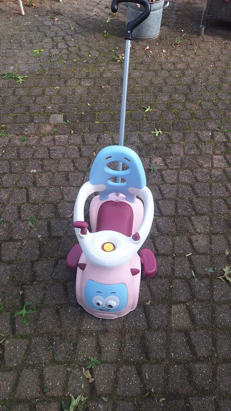 Smoby Loopwagen Roze met Duwstang, Ophalen, Gebruikt, Loopvoertuig