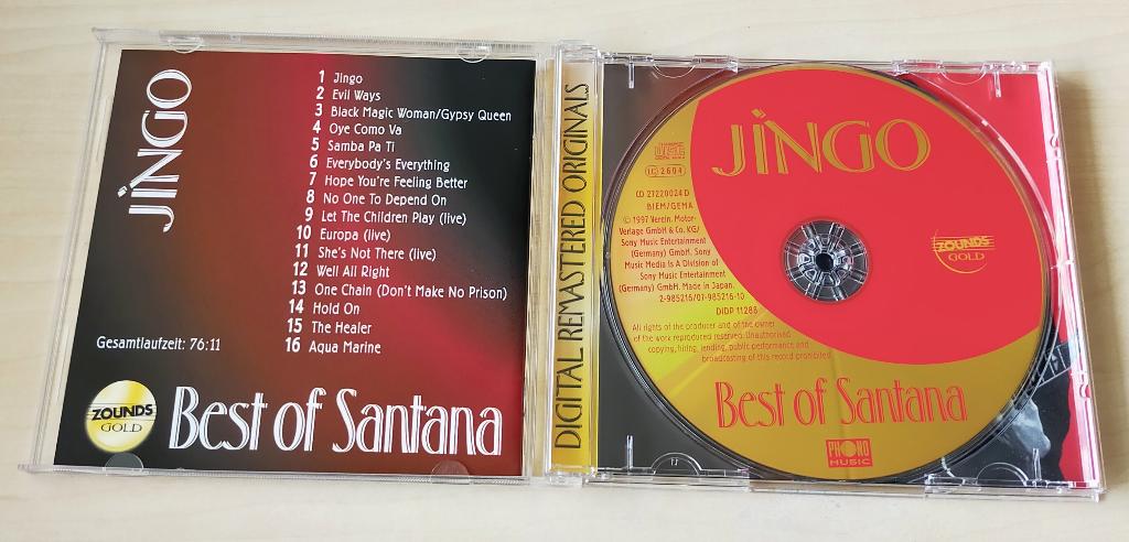 Santana - Jingo Best Of CD 1997 Gold, Ophalen of Verzenden, Zo goed als nieuw, Poprock