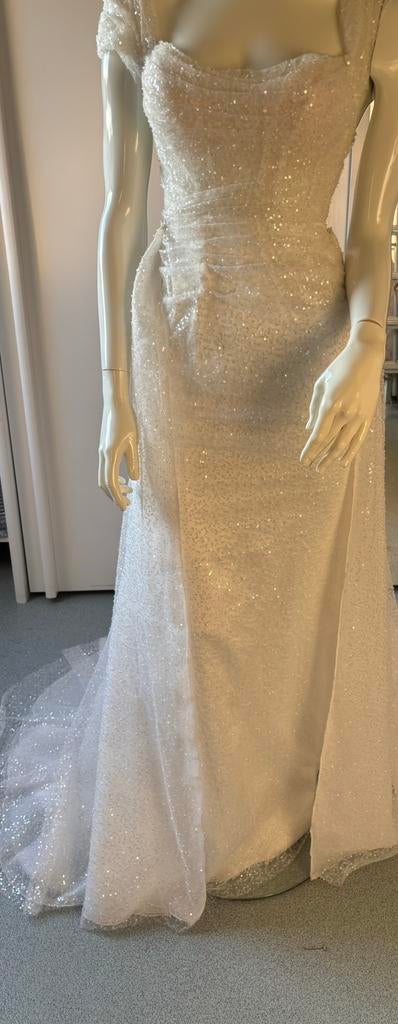 Exclusieve Bruidsjurk maat 36, Kleding | Dames, Trouwkleding en Trouwaccessoires, Ophalen of Verzenden, Zo goed als nieuw, Wit