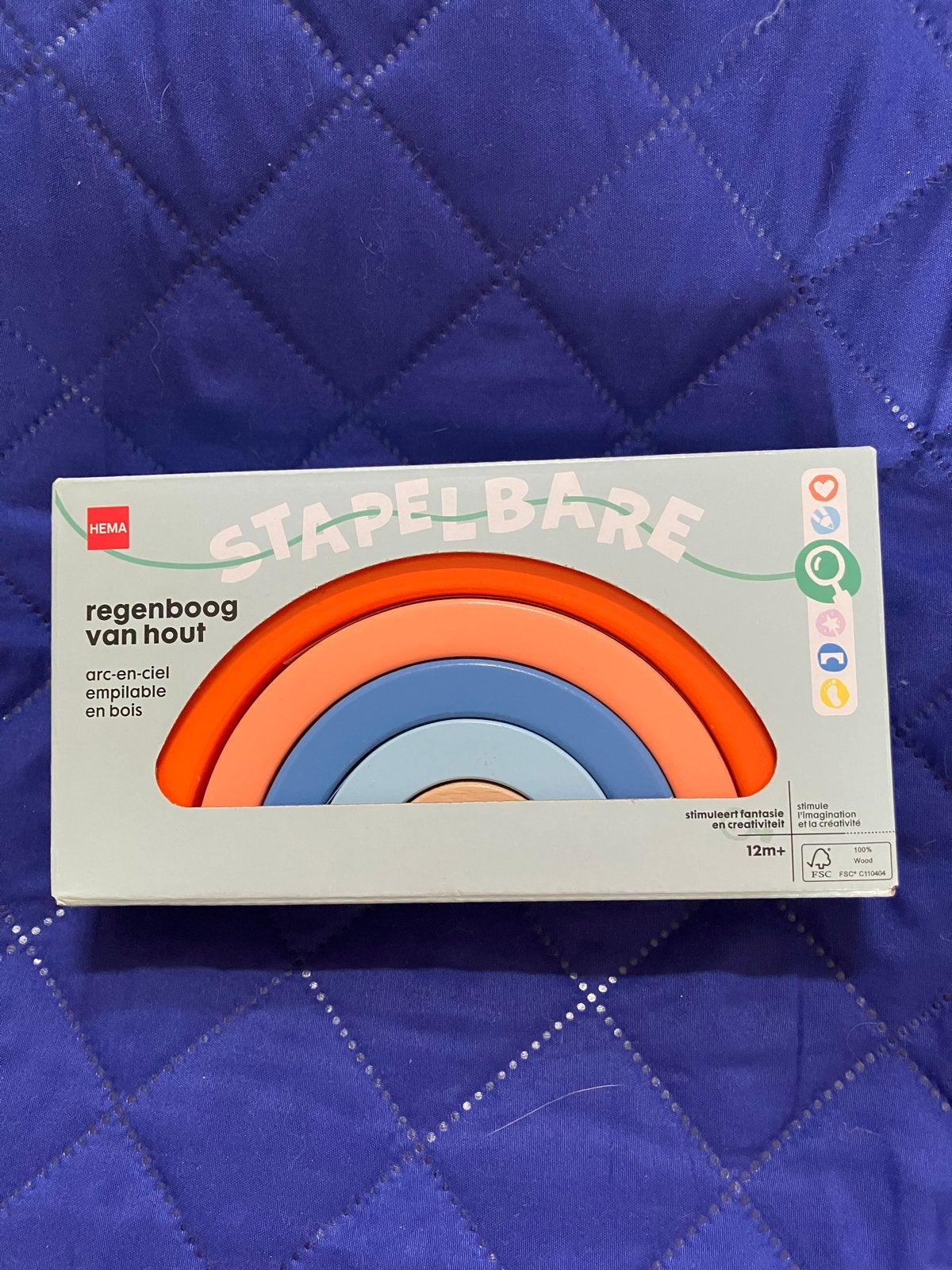 Hema Stapelbare Regenboog van Hout - Nieuw in Doos, Ophalen of Verzenden, Nieuw, Overige typen