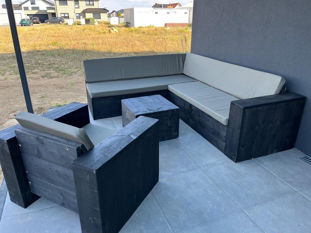 Loungeset steigerhout douglas hoekbank tuinbank loungeset, Ophalen of Verzenden, Zo goed als nieuw, Steigerhout, Hocker