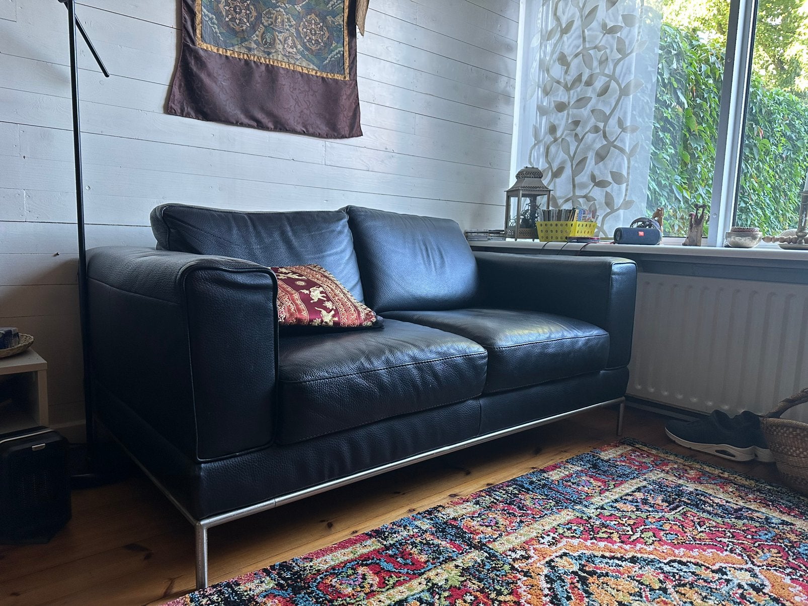 GRATIS - Leren bank Ikea, Huis en Inrichting, Ophalen, Ikea, Gebruikt, Ikea