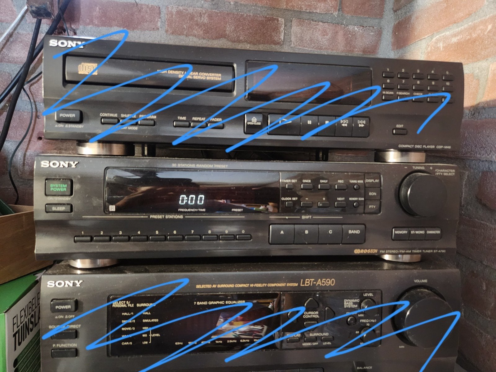Sony LBT-A590 Hifi Set met CD-speler, Tuner en Versterker, Ophalen, Refurbished, Losse componenten, Sony
