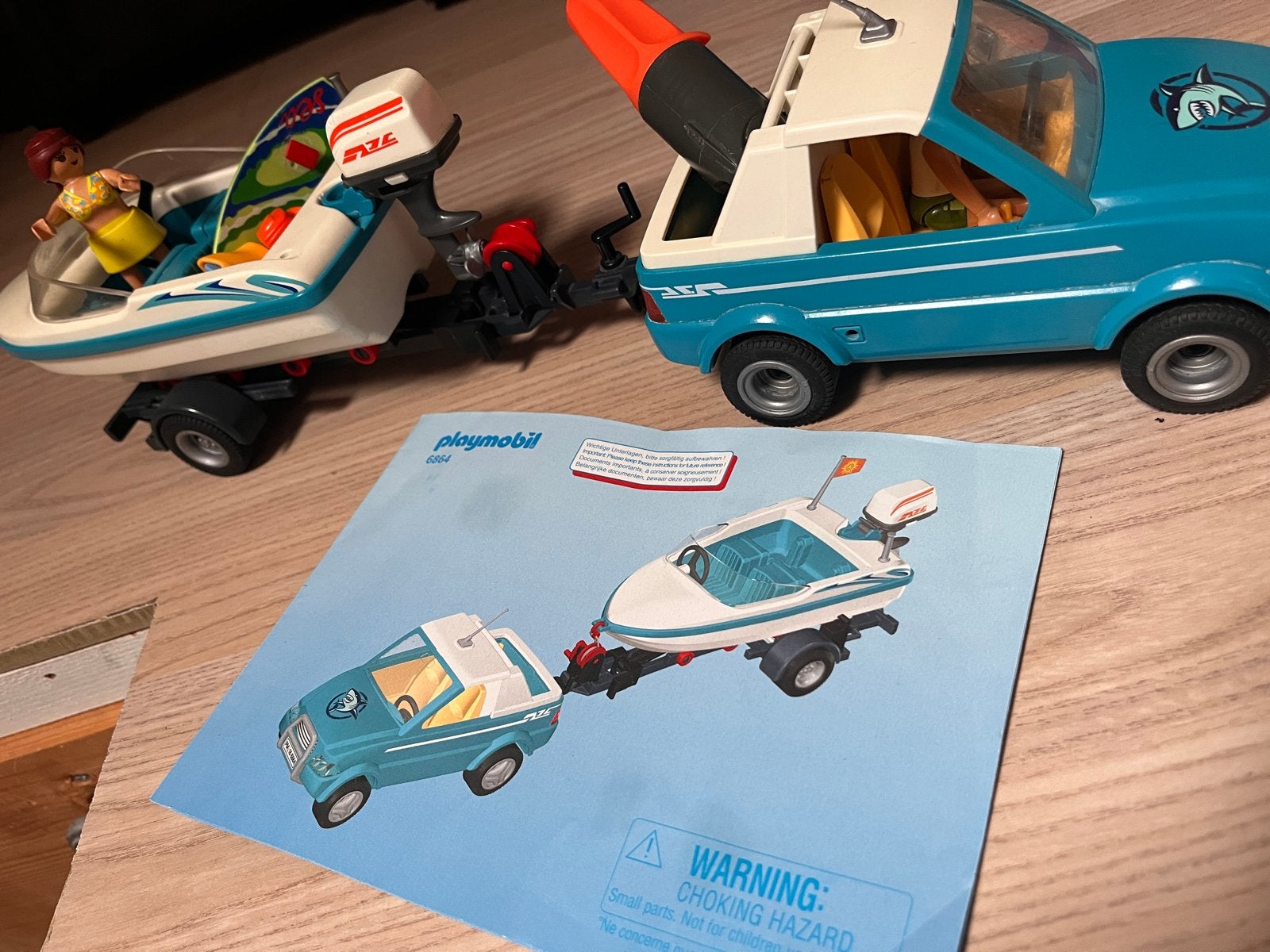 Playmobil 6864: Auto met boot en trailer, Kinderen en Baby's, Speelgoed | Playmobil, Complete set, Ophalen of Verzenden, Zo goed als nieuw