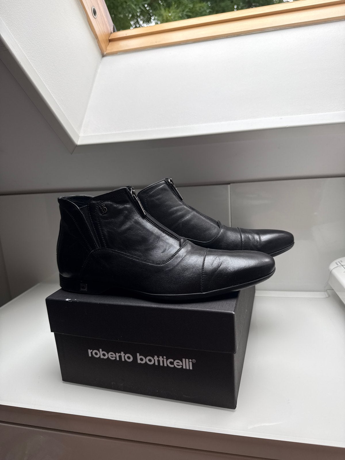 Roberto Botticelli herenlaarzen - Zwart leer, maat 41, Ophalen of Verzenden, Zo goed als nieuw, Zwart, Boots