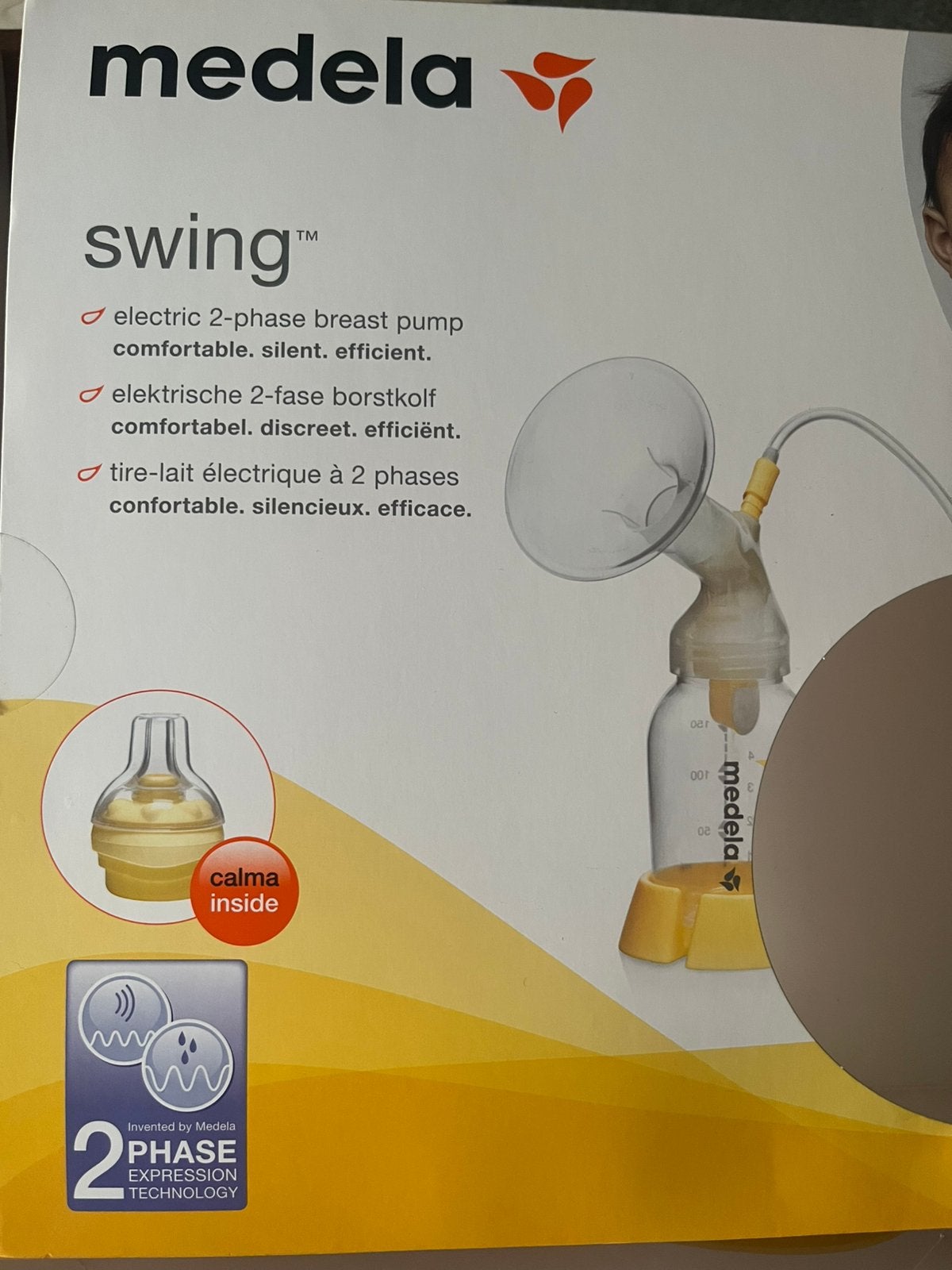 Medela Swing met Calma, Ophalen, Borstkolf, Zo goed als nieuw, Draagbaar