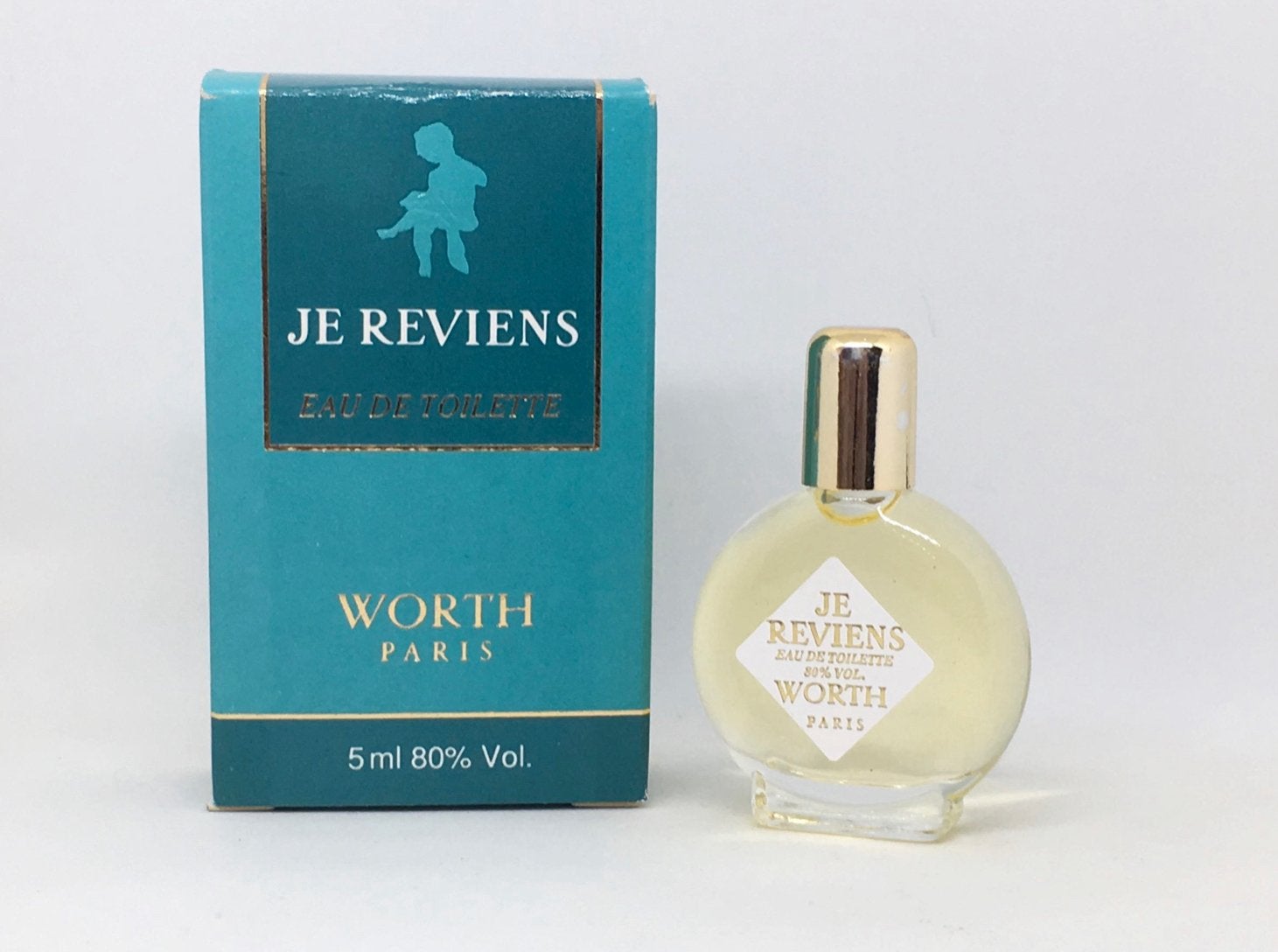 Vintage parfumminiatuur Worth Je reviens met etiket, Verzenden, Nieuw, Miniatuur, Gevuld