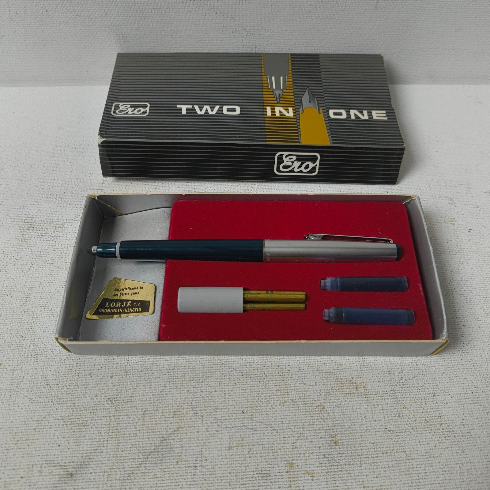 Vintage Ero Germany Two in One Pen, Ophalen of Verzenden, Zo goed als nieuw, Balpen, Overige merken