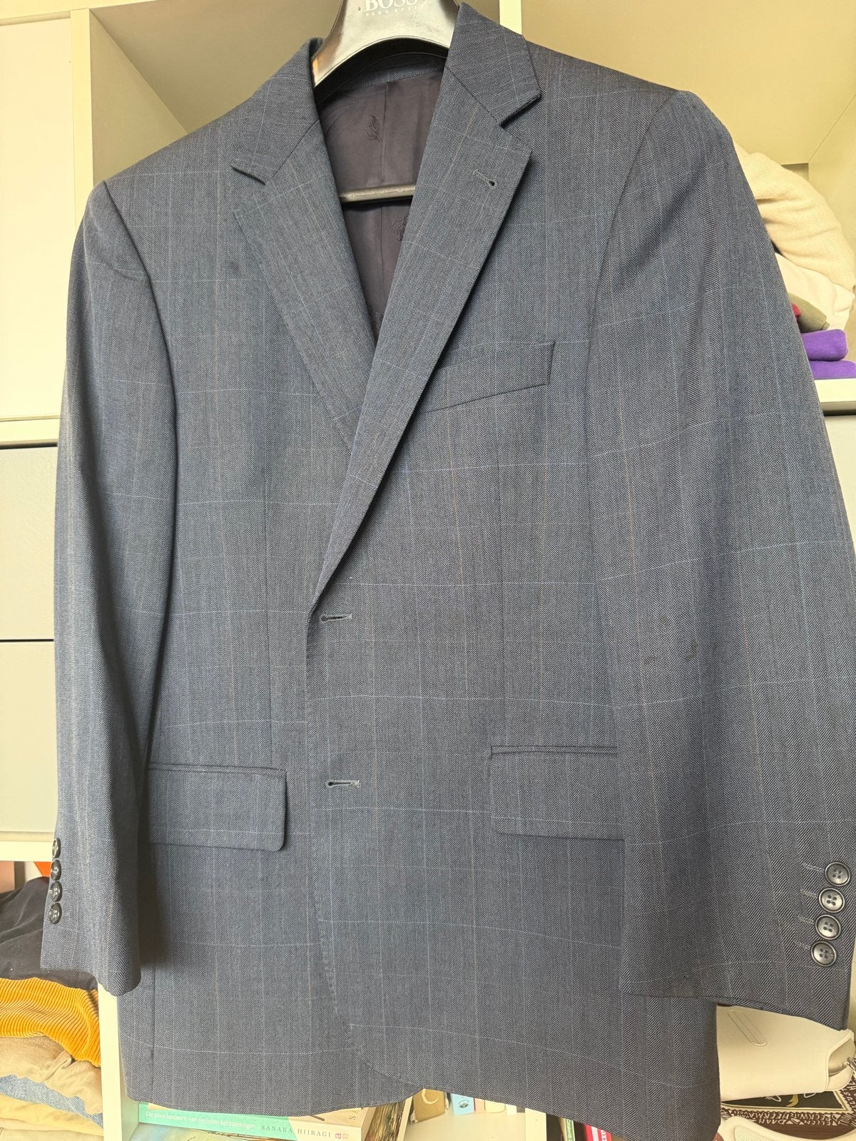 Burberry London Heren Colbert Maat 25 of 50plus Blauw Geruit, Ophalen of Verzenden, Zo goed als nieuw, Maat 48/50 (M), Blauw