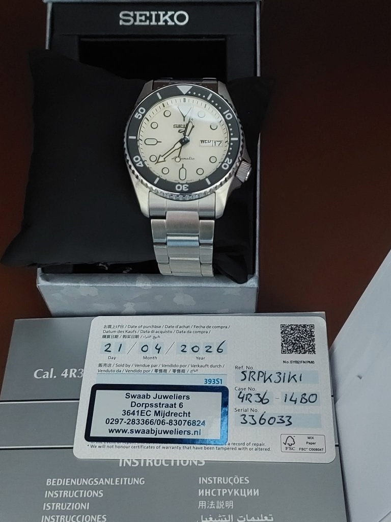 Seiko 5 Sports 38mm Midi SRPK31K1 – Full 04-2026 – Z.G.A.N., Sieraden, Tassen en Uiterlijk, Staal, Polshorloge, Ophalen of Verzenden
