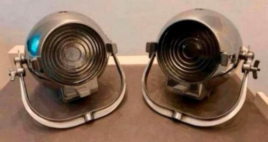 2x Theaterlamp ‘ Strand Electric Patt123 ‘ vintage, zeldzaam, Ophalen, Gebruikt, Metaal of Aluminium, Vintage jaren 50, industrieel