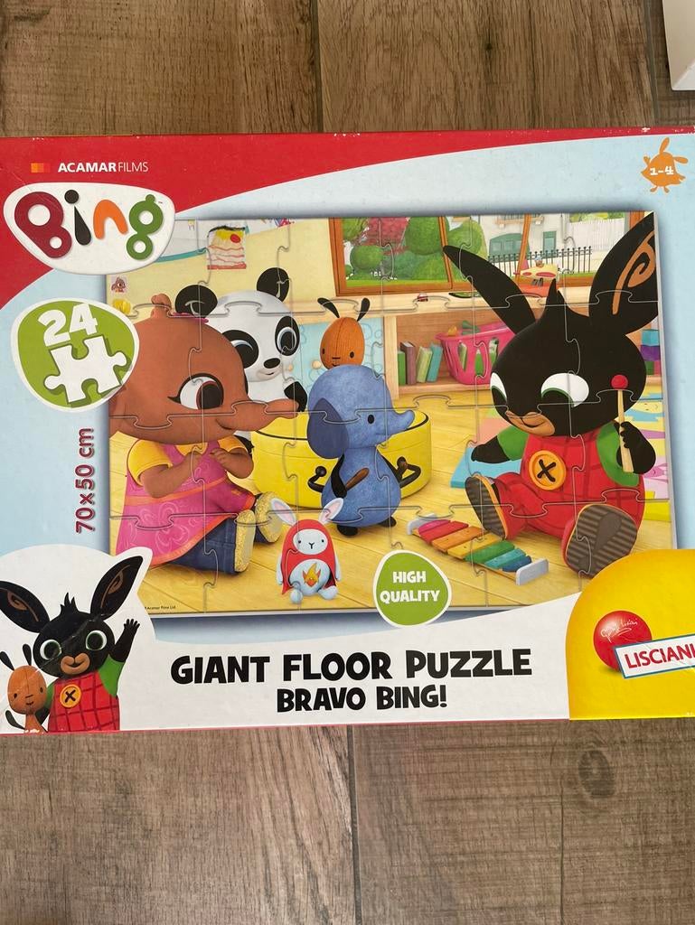 Vloerpuzzel van Bing!, Ophalen, 10 tot 50 stukjes, Zo goed als nieuw, 2 tot 4 jaar