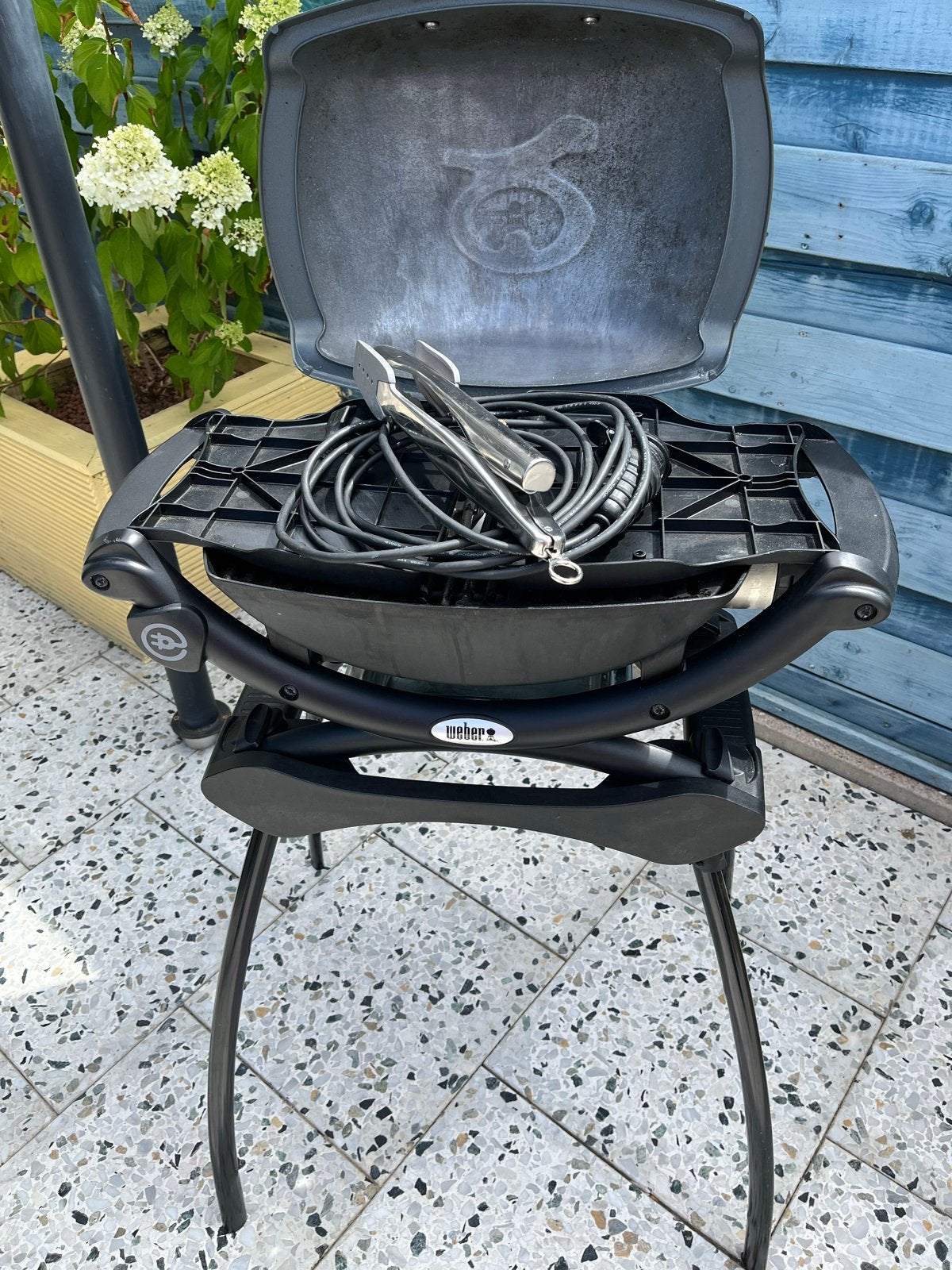 Weber Q1400 elektrische barbecue met onderstel, Ophalen, Gebruikt