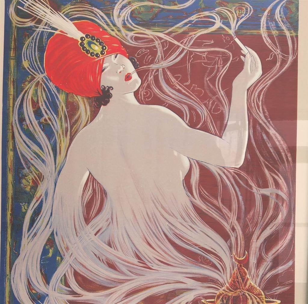 Cigarettes Saphir Art Deco Reclame Poster Affiche in Lijst, Verzenden