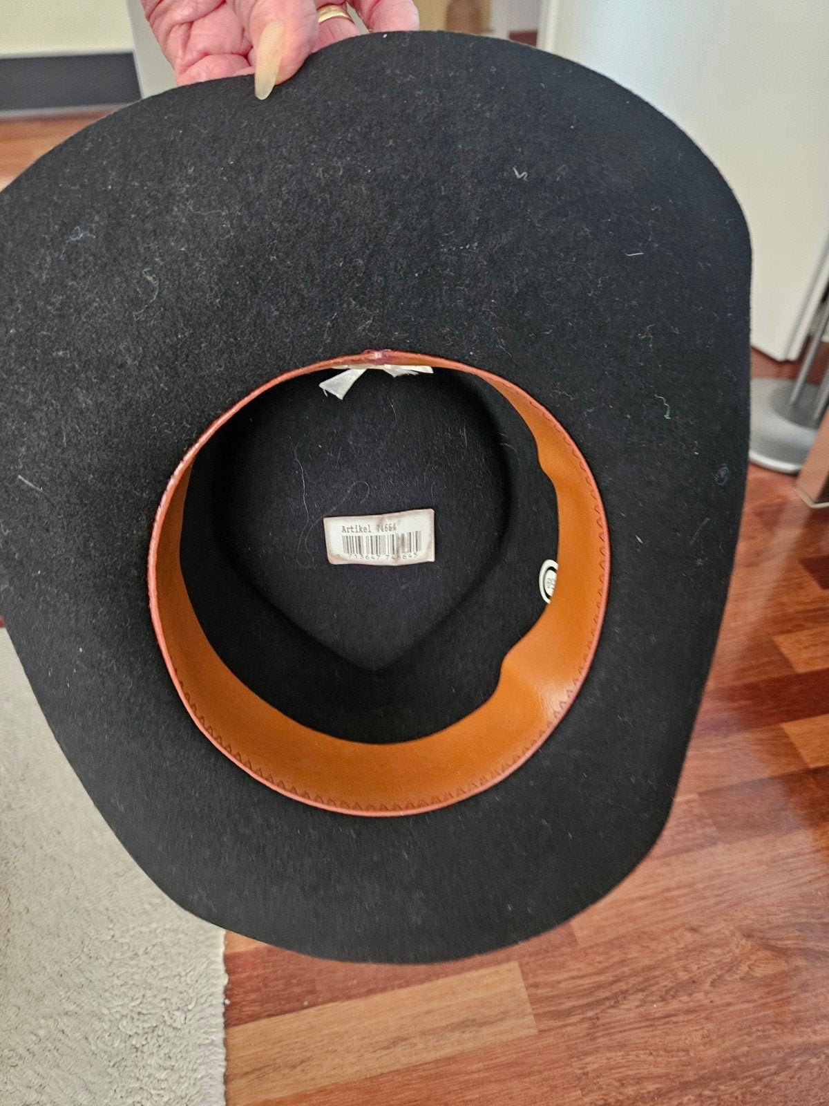 Zwarte vilten hoed met gevlochten band, Hoed, One size fits all, Ophalen of Verzenden, Onbekend