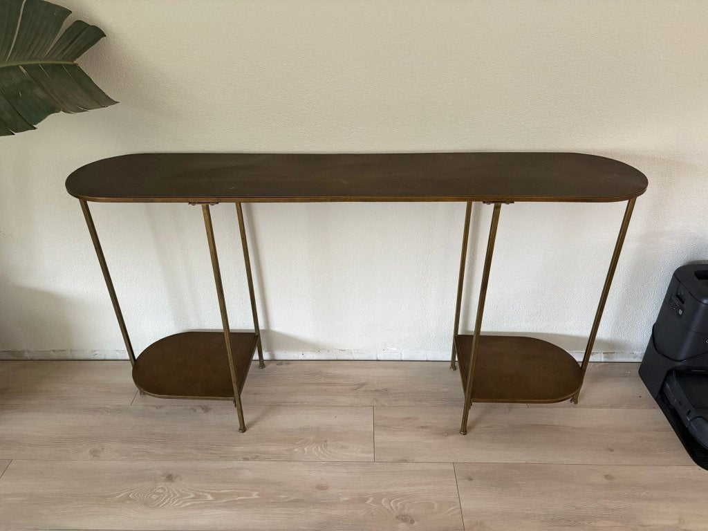 BePureHome Sidetable 'Federal' 145cm, kleur Antique Brass, Ophalen, Gebruikt, 100 tot 150 cm, Metaal