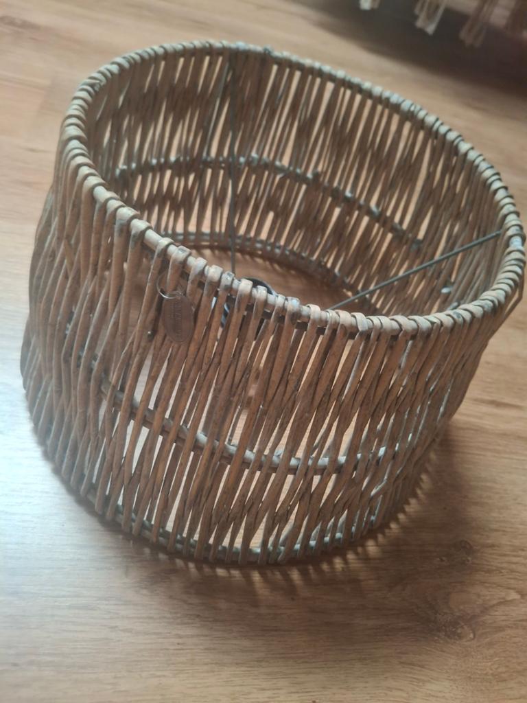 Rieten Lampenkap zgan, Ophalen of Verzenden, Zo goed als nieuw, Rond, Riet