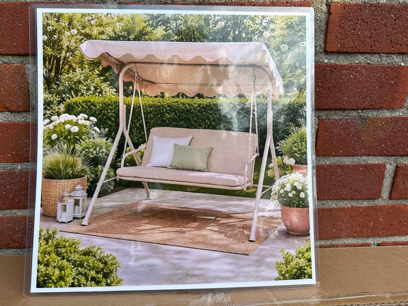 Nieuwe schommelbank voor buiten - Beige, Ophalen, Nieuw, Metaal, Schommelbank