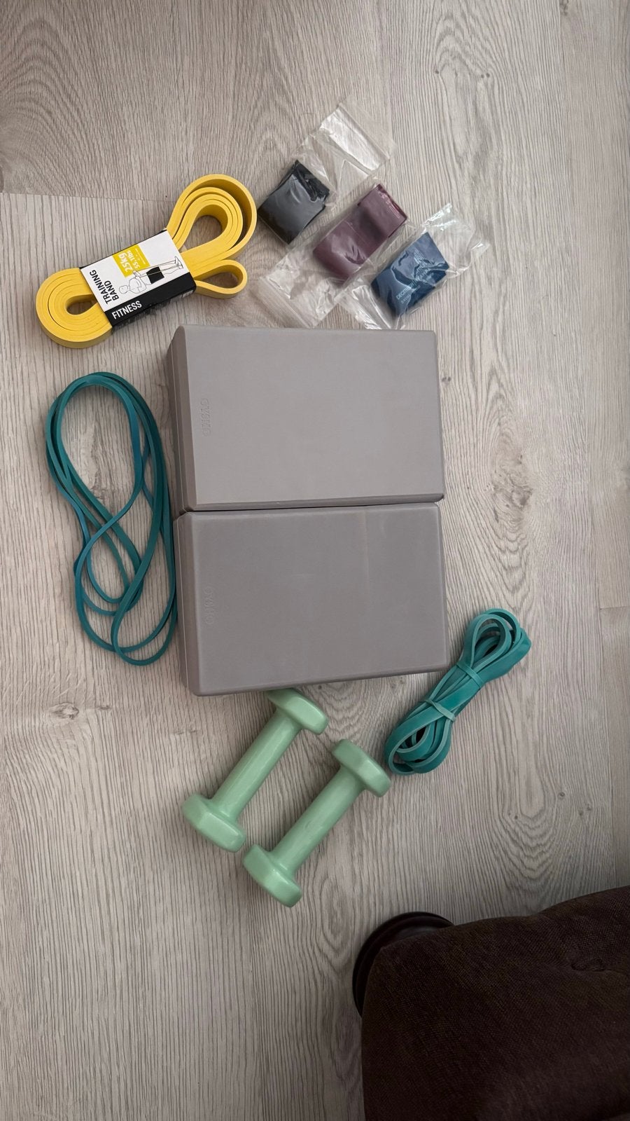 Fitness set: dumbbells, weerstandsbanden en yogablokken, Ophalen, Zo goed als nieuw, Armen, Dumbbell