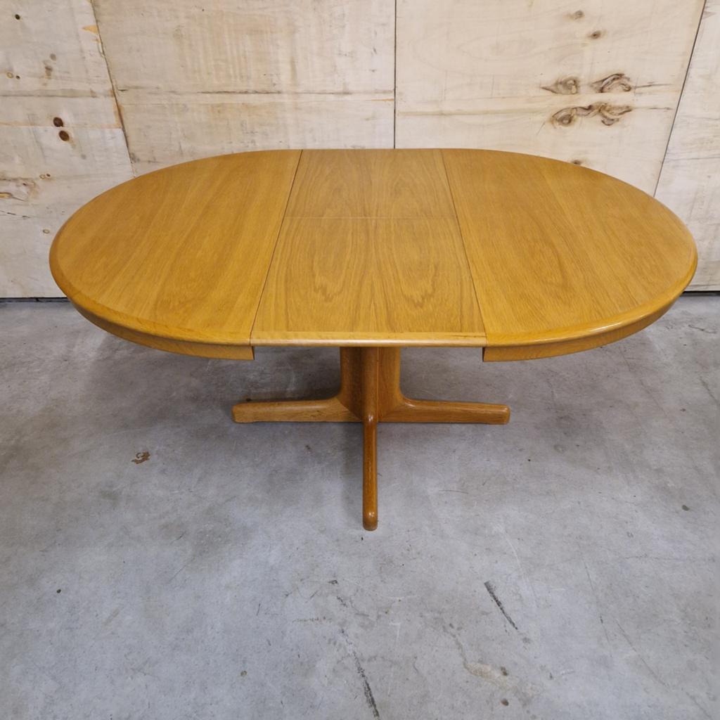 Vintage uitschuifbare eettafel ronde tafel verlengbaar ovale, Ophalen of Verzenden