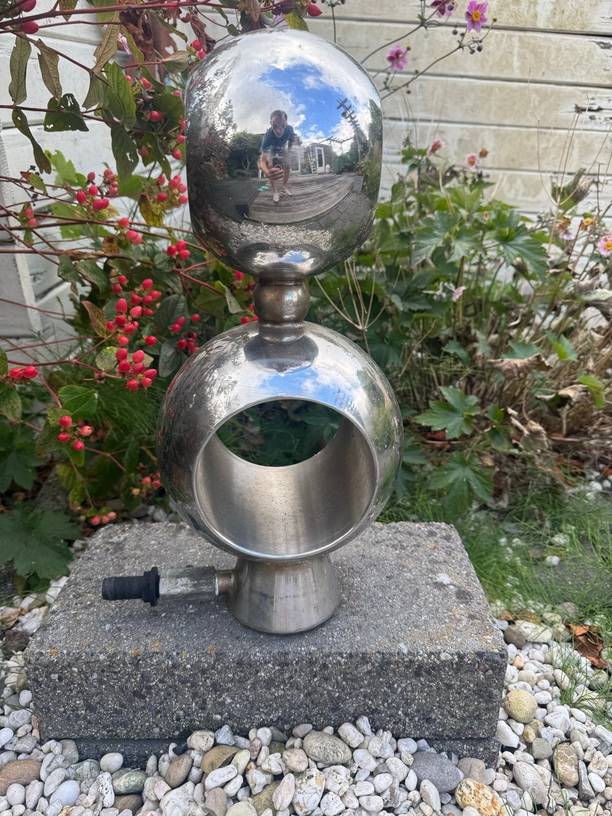 Moderne RVS Fontein voor Tuin of Terras, Ophalen, Gebruikt, Rvs, Fontein