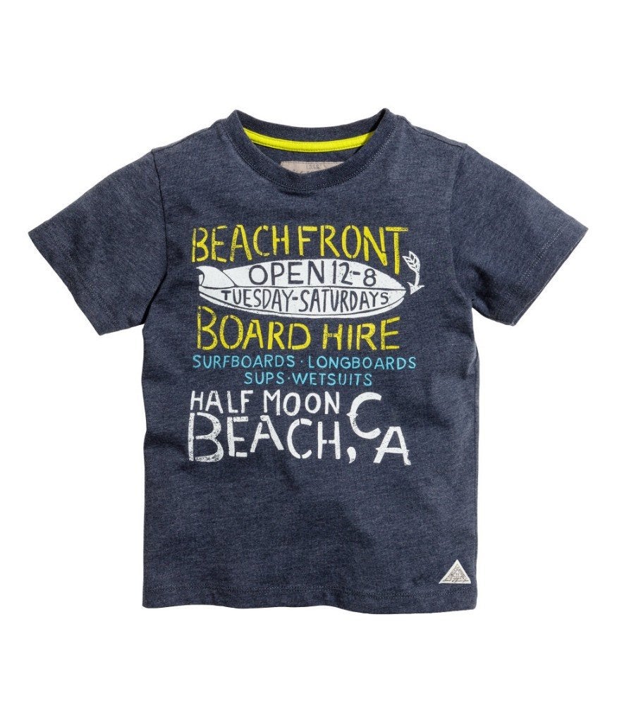 H&M donkerblauw gemeleerd jongens t-shirt shirt maat 122-128, Kinderen en Baby's, H&M, Nieuw, Ophalen of Verzenden, Shirt of Longsleeve