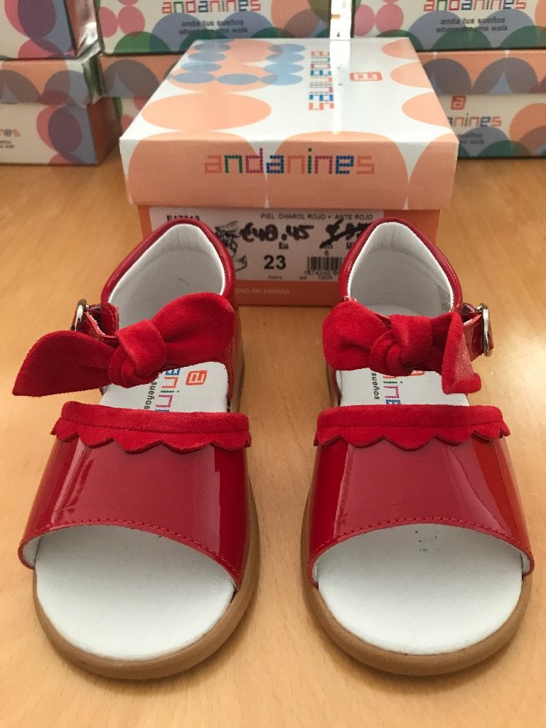 Andanines leren rode lakleren sandalen maat 23, Kinderen en Baby's, Kinderkleding | Schoenen en Sokken, Meisje, Overige typen