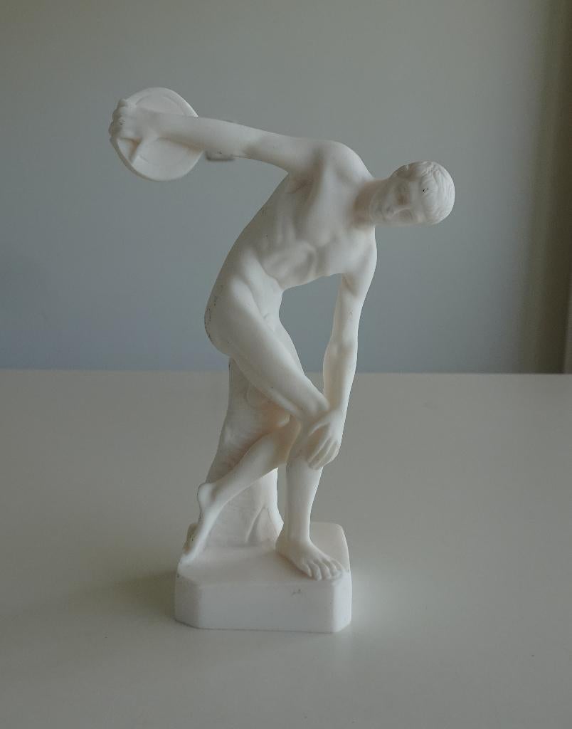 Vintage Discobolus / Discuswerper Grieks Beeld van Kunsthars, Ophalen