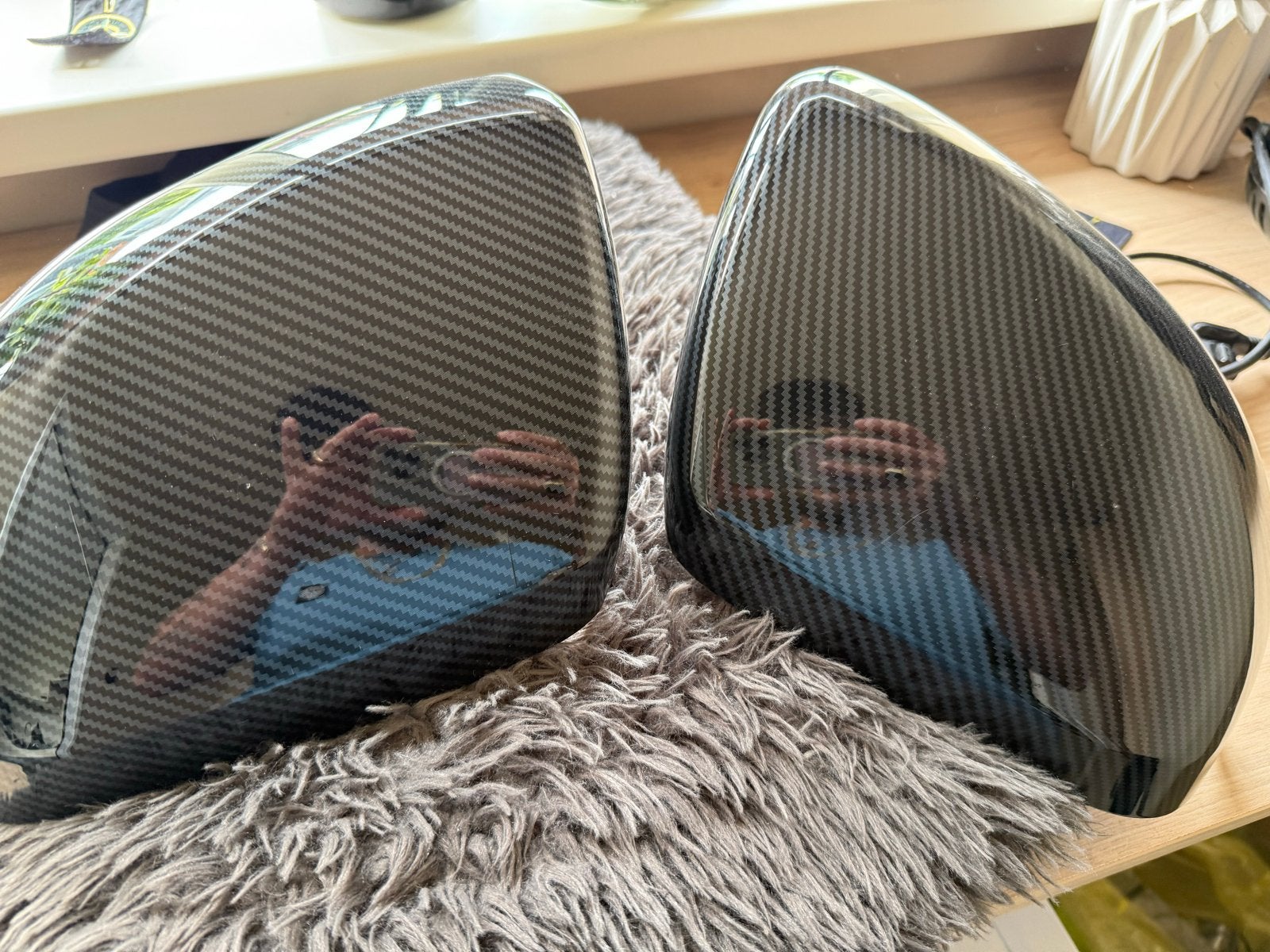 Mercedes vito carbonnen spiegel kappen, Auto-onderdelen, Spiegels, Ophalen of Verzenden, Gebruikt