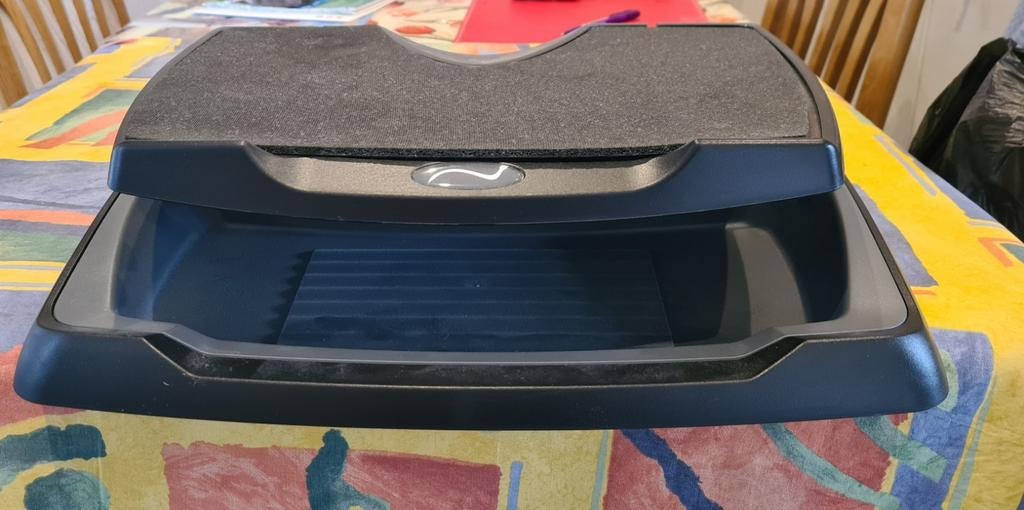 Zwarte computer verhoger met opbergvak, Computers en Software, Ophalen of Verzenden, Gebruikt