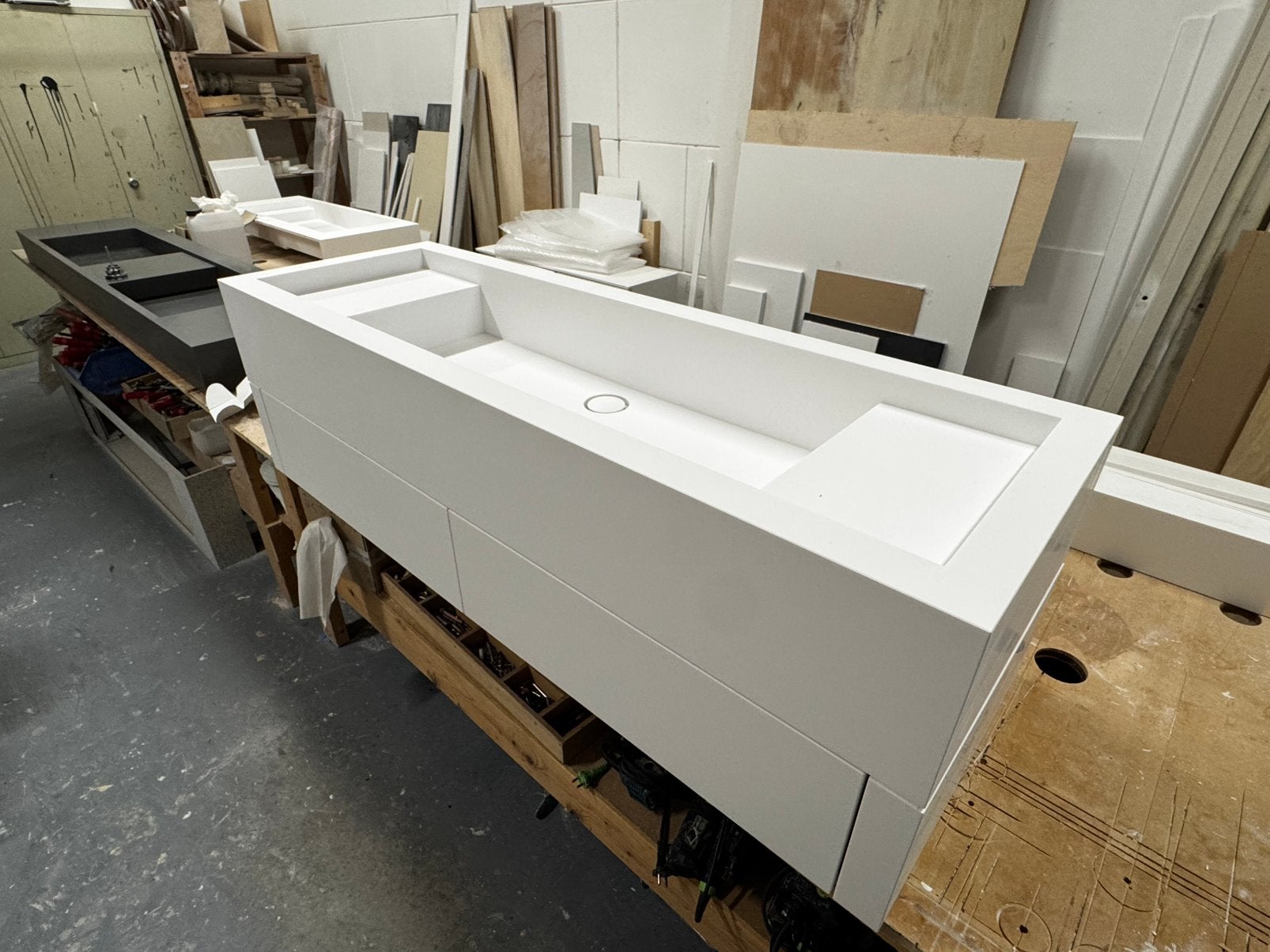 Corian solid surface badkamermeubel 1.35 mtr, Ophalen, 100 tot 150 cm, Nieuw, Minder dan 100 cm