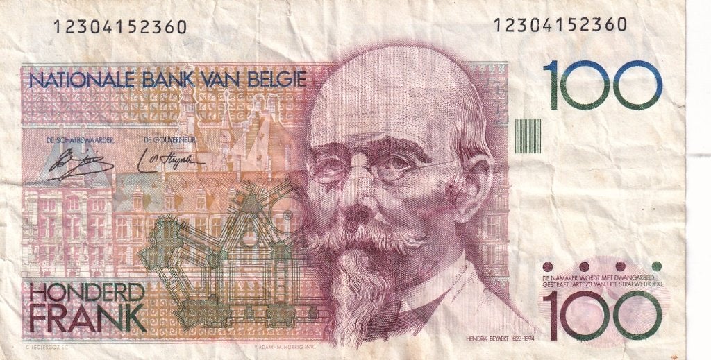 België 100 frank 1978-81 ht 3-9, Verzenden, België, Los biljet