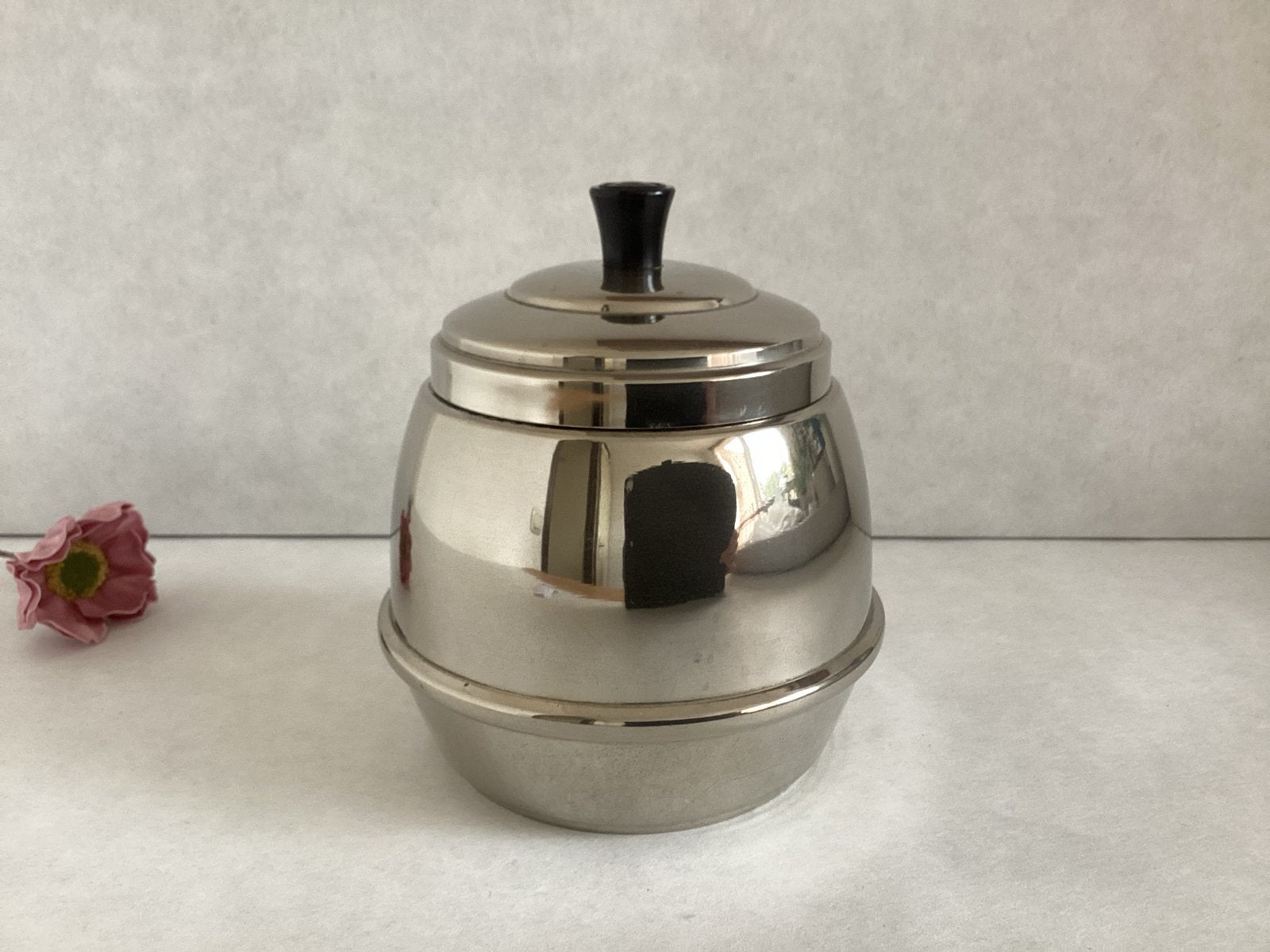 Vintage metalen tabakspot met deksel, Ophalen of Verzenden, Tabaksdoos of Verpakking