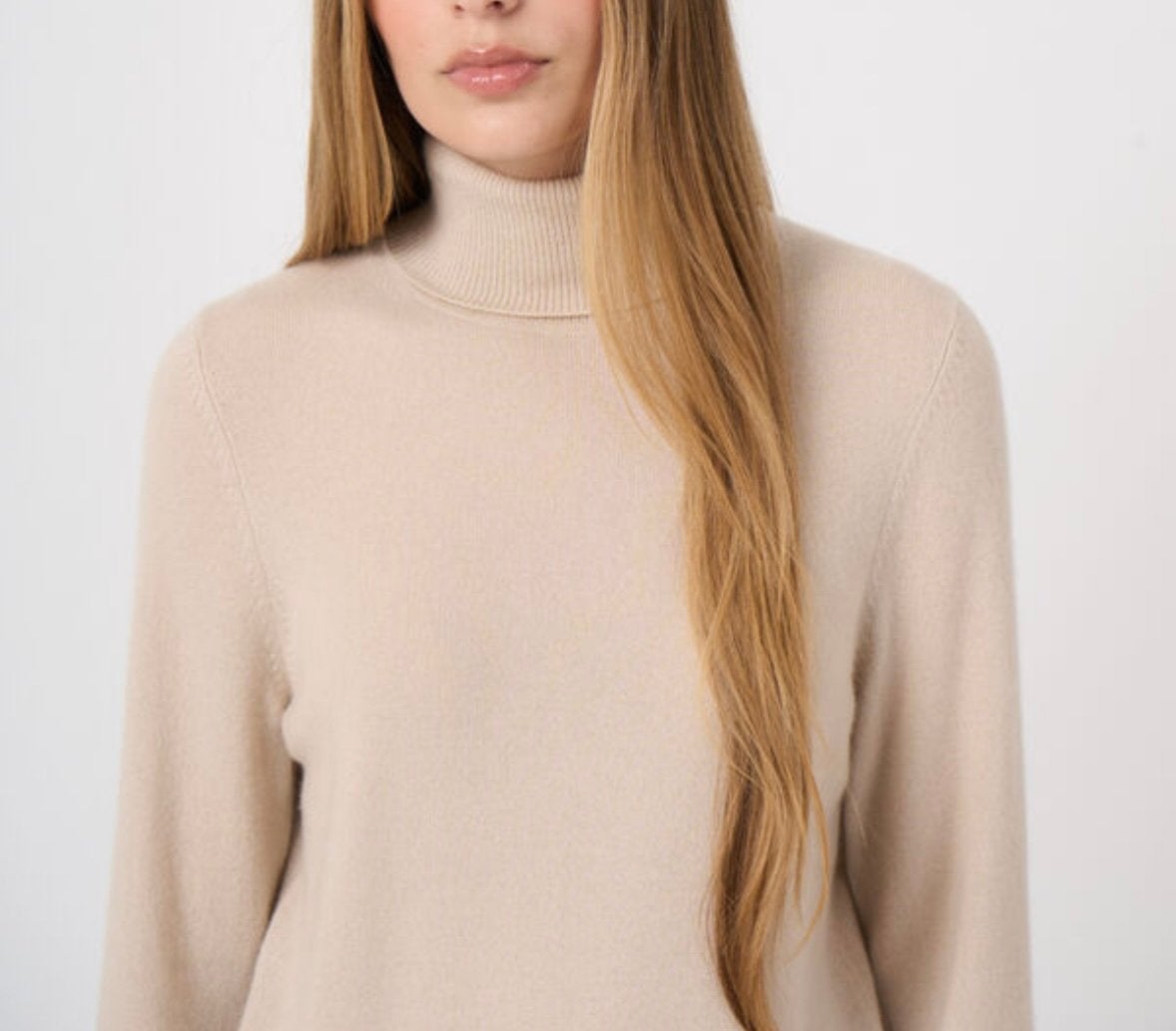Repeat Cashmere I Basic coltrui kasjmier I Natural 36, Kleding | Dames, Verzenden, Nieuw, Maat 36 (S), Beige