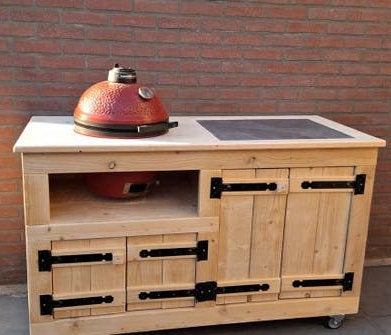 Bbq meubel. Buitenkeuken voor bv green egg, Tuin en Terras, Buitenkeukens, Ophalen, Nieuw, Houtskool